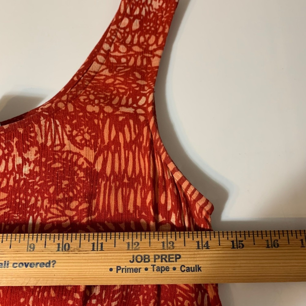 VTG 90s Artsy Lagenlook Tank Dress 8M Abstract Vibrant Midi Bohemian Casual - Picture 6 of 8
